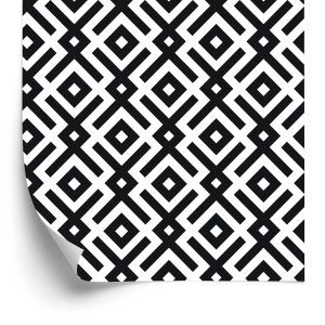 Papier Peint Motif Géométrique Noir Et Blanc – Image 2