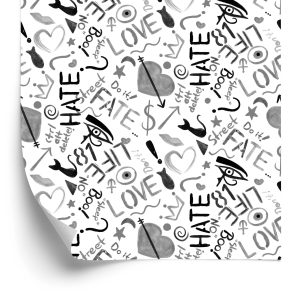 Papier Peint Graffiti Avec Des Coeurs – Image 2