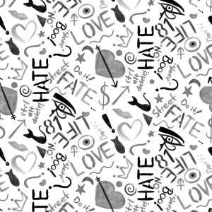 Papier Peint Graffiti Avec Des Coeurs – Image 1