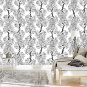 Papier Peint Arbres Originaux En Noir Et Blanc – Image 3
