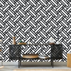 Papier Peint Motifs Géométriques Noirs Et Blancs – Image 5