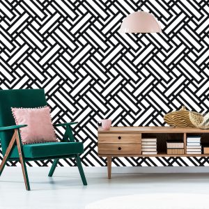Papier Peint Motifs Géométriques Noirs Et Blancs – Image 6