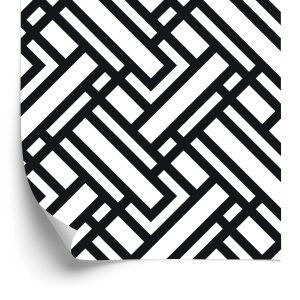 Papier Peint Motifs Géométriques Noirs Et Blancs – Image 2