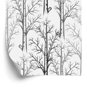 Papier Peint Arbres Délicats Dans Des Tons De Gris – Image 2