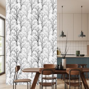 Papier Peint Arbres Délicats Dans Des Tons De Gris – Image 4