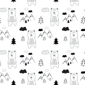 Papier Peint Pour Les Enfants - Ours Et Montagnes – Image 1