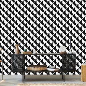 Papier Peint Motifs Géométriques Noirs Et Blancs – Image 5