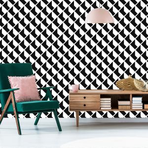 Papier Peint Motifs Géométriques Noirs Et Blancs – Image 6