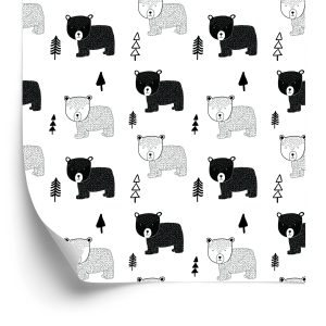 Papier Peint Pour Les Enfants - Ours Et Sapins De Noël – Image 2