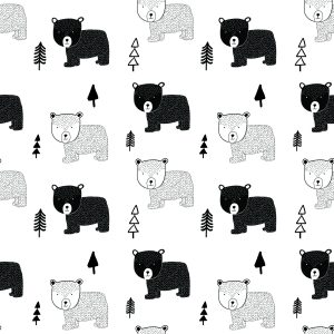 Papier Peint Pour Les Enfants - Ours Et Sapins De Noël – Image 1