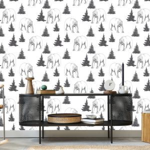 Papier Peint Ours Et Sapins De Noël – Image 5