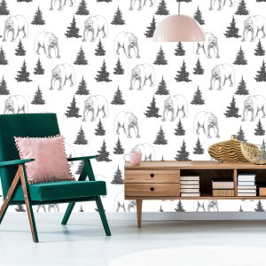 Papier Peint Ours Et Sapins De Noël – Image 6