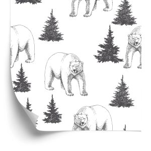 Papier Peint Ours Et Sapins De Noël – Image 2