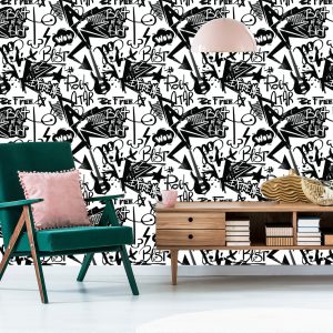 Papier Peint Graffiti Avec Des Guitares – Image 6