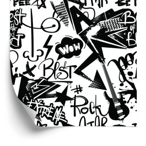 Papier Peint Graffiti Avec Des Guitares – Image 2