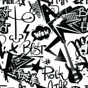 Papier Peint Graffiti Avec Des Guitares – Image 1
