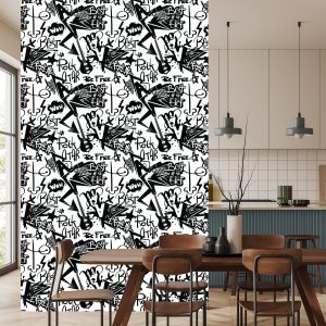 Papier Peint Graffiti Avec Des Guitares – Image 4