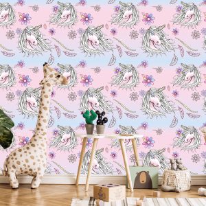 Papier Peint Pour Les Enfants - Belles Licornes Colorées – Image 5