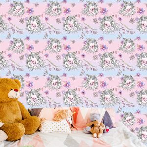 Papier Peint Pour Les Enfants - Belles Licornes Colorées – Image 6