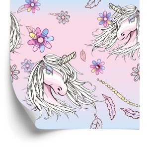 Papier Peint Pour Les Enfants - Belles Licornes Colorées – Image 2