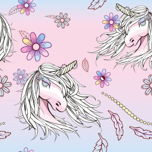 Papier Peint Pour Les Enfants - Belles Licornes Colorées – Image 1