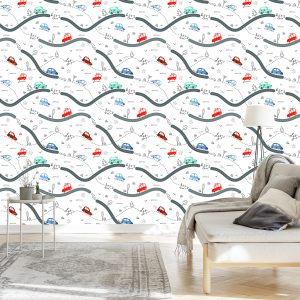 Papier Peint Pour Une Chambre De Bébé, Des Voitures, Une Chambre D'enfant – Image 3