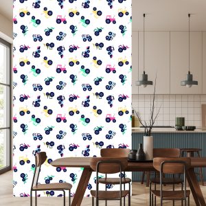 Papier Peint Pour Chambre De Bébé, Véhicules, Tracteurs, Excavatrices – Image 4