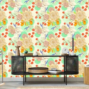 Papier Peint Fleurs Rétro – Image 5