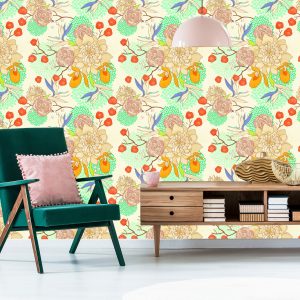 Papier Peint Fleurs Rétro – Image 6