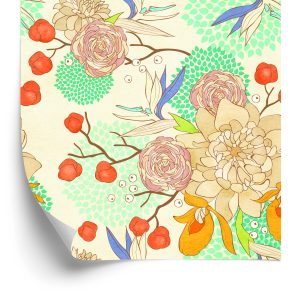 Papier Peint Fleurs Rétro – Image 2