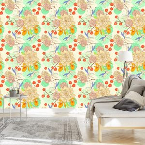 Papier Peint Fleurs Rétro – Image 3