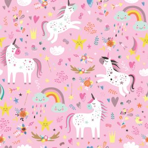 Papier Peint Pour Les Enfants - Licornes Colorées Magiques – Image 1