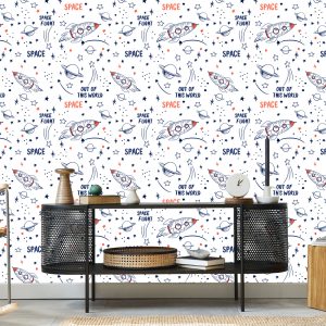 Papier Peint Space Rocket Stars Pour Chambre D'enfant – Image 5