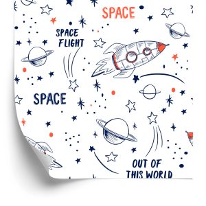Papier Peint Space Rocket Stars Pour Chambre D'enfant – Image 2