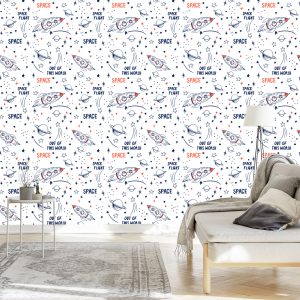 Papier Peint Space Rocket Stars Pour Chambre D'enfant – Image 3