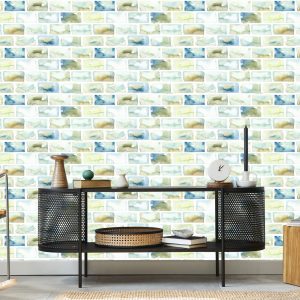 Papier Peint Briques Colorées - Aquarelle – Image 5