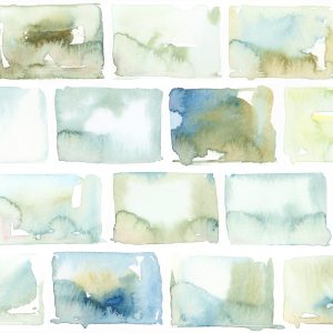 Papier Peint Briques Colorées - Aquarelle – Image 1