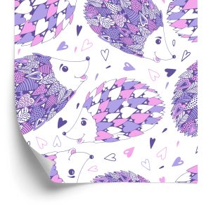 Papier Peint Pour Les Enfants Animaux De La Forêt Colorée Du Coeur – Image 2