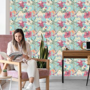 Papier Peint Plantes Tropicales Aux Pastels – Image 7