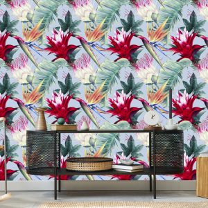 Papier Peint Fleurs Aquarelles Tropicales – Image 5