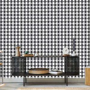 Papier Peint Rayures Et Coeurs Noirs Et Blancs – Image 5