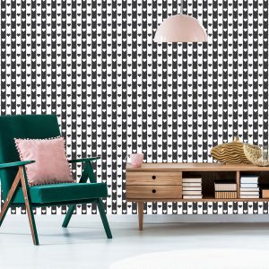 Papier Peint Rayures Et Coeurs Noirs Et Blancs – Image 6