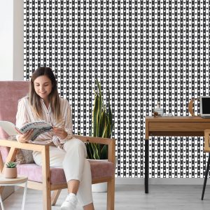 Papier Peint Rayures Et Coeurs Noirs Et Blancs – Image 7