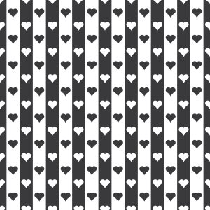Papier Peint Rayures Et Coeurs Noirs Et Blancs – Image 1