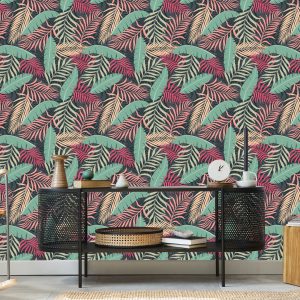 Papier Peint Feuilles Exotiques Colorées – Image 5