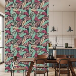 Papier Peint Feuilles Exotiques Colorées – Image 4