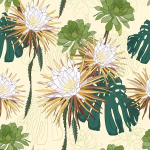 Papier Peint Fleurs Lumineuses Avec Des Feuilles En Arrière-Plan – Image 1