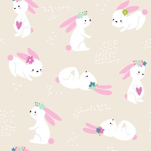 Papier Peint Lapins Coeurs – Image 1