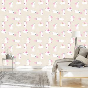 Papier Peint Lapins Coeurs – Image 3