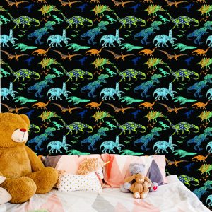 Papier Peint Dinosaures Colorés Pour Garçons – Image 6